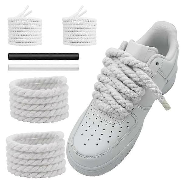 Runde, tykke snørebånd i bomuld, erstatningssnørebånd til sneakers