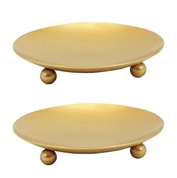 2-pack Guld Dekorativ Järnplatta Ljusstake 11 cm