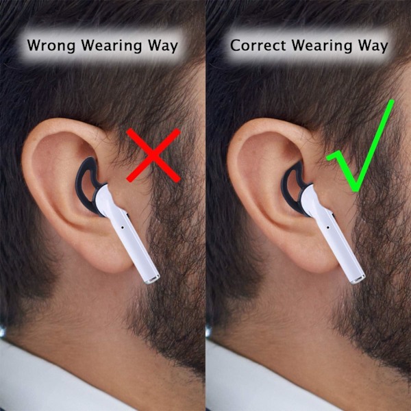5 paria silikonisia korvakärkiä, jotka ovat yhteensopivia AirPods 1:n ja 2:n kanssa, pehmeät liukumattomat silikoniset urheilunappikuulokkeet, putoamista estävät korvasilmukka-geelikuulokkeet (pinkki)