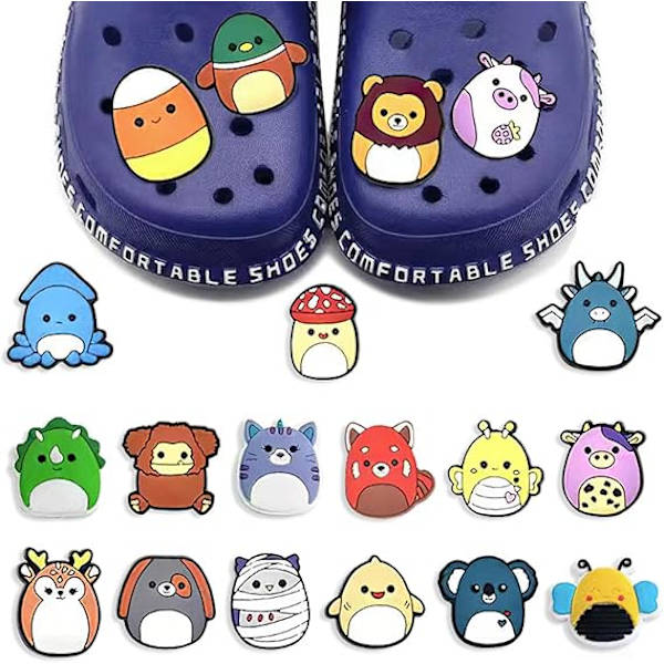 33PCS Croc Charms Set - Vattentäta PVC-skodekorationer kompatibla med Crocs, Hållbara skotilaccessoarer, Stitch Croc Charms för fester
