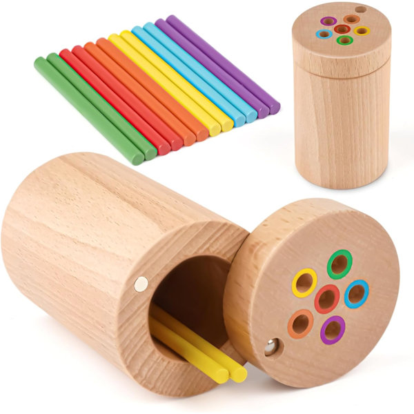 Montessori Träleksak för Bebisar, Finmotorik, Utbildande Spel för Att Lära Sig Räkna och Färger Leksak Barnpresent Flicka Pojke