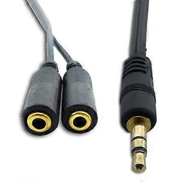 Helt ny 3,5 mm hann til 2 hunn lydsplitteradapterkabel