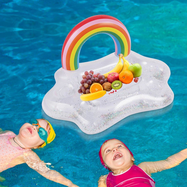 Oppustelig Kopholder, 2 i 1 Flydende Bakke, Flydende Kopholder, Oppustelig Drikkeholder til Pool, Oppustelig Bar Bakke