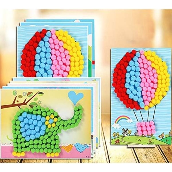 Pom-Pom pallot, 100200 kpl 8mm askarteluun pieniä mini pom-pomeja - Punainen väri