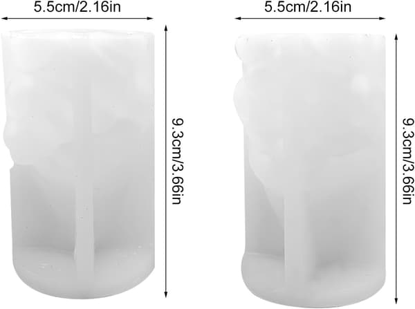 Set med 2 3D-silikonformar - Julnisse - 3D-ljusform - Silikonform - Julform - Tvålform