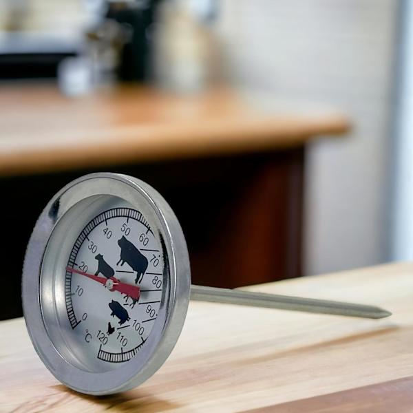Analog Grill Termometer, Rustfrit Stål Ovn- eller Grilltermometer (Pegerlængde 10,5 cm)