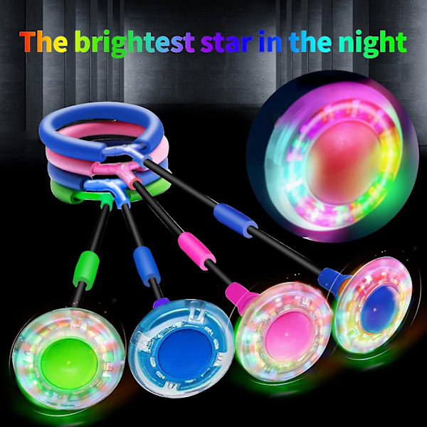 Blinkende Hoppe Ring Ankel Skip Bold Farverigt Lys Blinkende Foldbar Skip Bold Blinkende Bold Pink