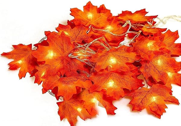 Halloween Decorations Maple Leaf String Lights Garden Lights Outdoor