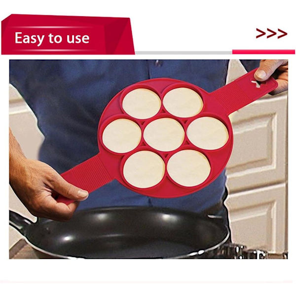Pannekakeformer Silikon Bakeform Egg Maker Pannekakesnurrer Eggring Non-stick Silikon Runde Eggringer