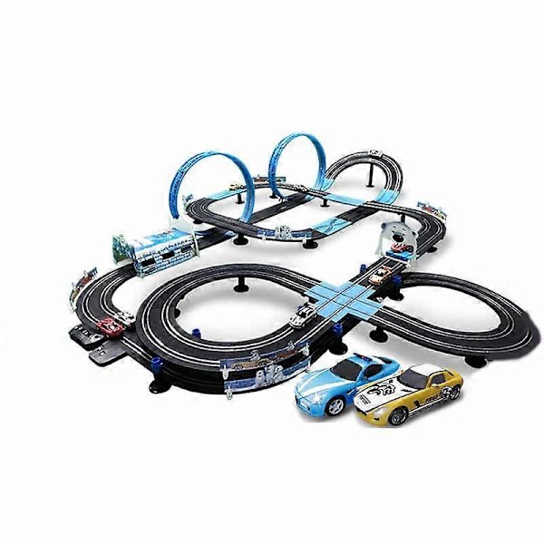 1:64 Spår El Autorama Circuit Bil Dubbel El Fjärrstyrd Leksaksbil Interaktiv Racing Spår Leksaker Race Track