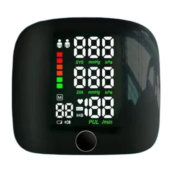 Håndledsblodtryksmåler, Digital Armblodtryksmåler, Justerbar Manchet (13,5-19,5 cm), Dobbelt Brugerminde og Bæretaske