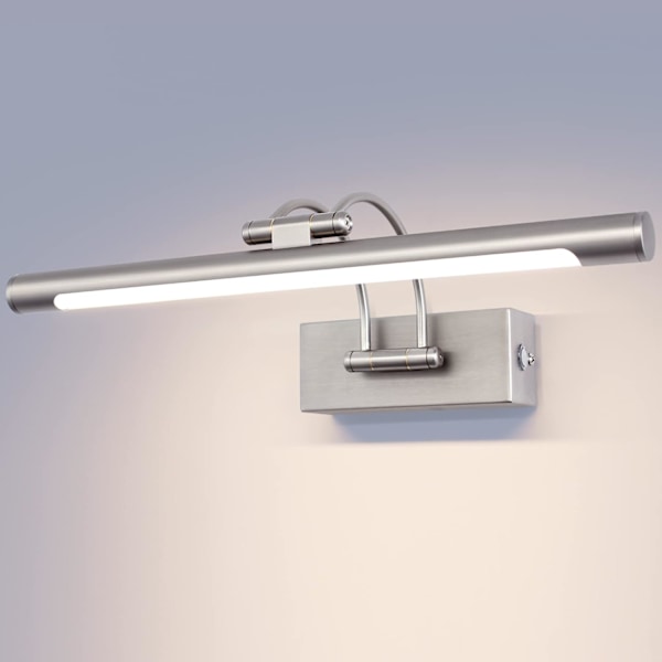 Vägglampa för badrumsspegel, 40 cm, 9 W, dimbar, 3 färgtemperaturer, silver