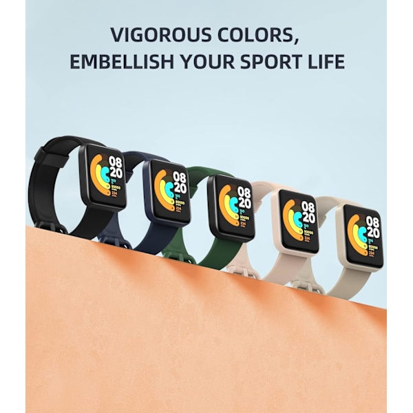 2-pakkaus rannekkeita yhteensopiva Xiaomi Mi Watch Lite/Redmi Watch -kellojen kanssa, pehmeä silikoninen vaihto-urheiluranneke - Mustesininen/Tummanvihreä