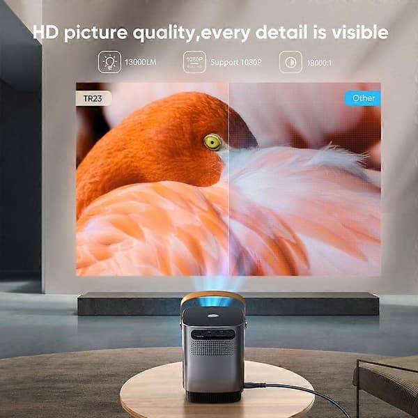 Mini Videoprojektor 1080P Full HD Støttet WiFi 6 Bluetooth