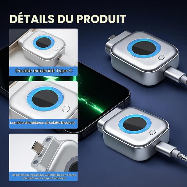 140W Smart laddningsadapter med automatisk avstängning, Type-C, 140W
