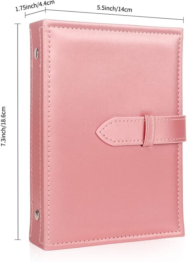 Øreringe Bog Organizer, Bærbar Øreringeholder Etui med Foldbart Bogdesign pink