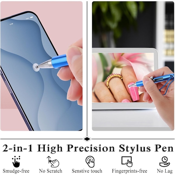 5 stk. berøringsskjermpenn Mini nettbrett Stylus Penner med nøkkelring Bærbar presisjons kapasitiv Stylus Penn