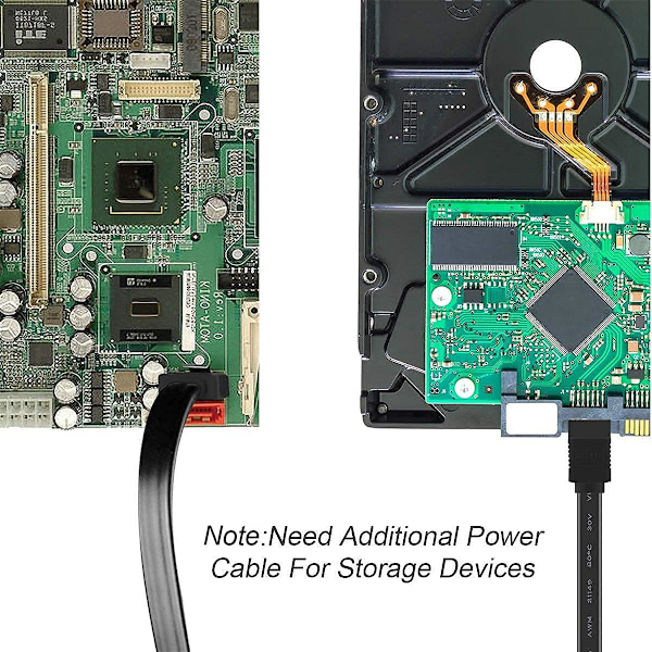 SATA Kabel III 6Gbps Lige HDD SDD Datakabel med Låsepal 18 Tommer Kompatibel med SATA HDD, SSD, CD Driver, CD Writer