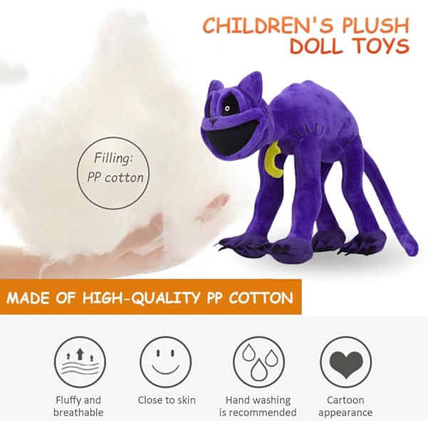 Super monster -pehmolelu, CatNap Plush Smiling Critters -tyynyhahmo sarjan painetta helpottava pehmolelu lahja faneille (30cm)