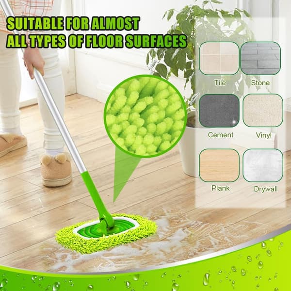 2-pack mikrofiber återanvändbara mopprefiller, moppdynor, kompatibla med Swiffer plattmoppar
