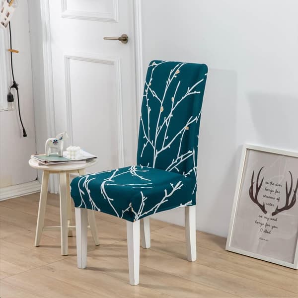 Stolöverdrag, Mjukt Tvättbart Stolsöverdrag, 6-Delars Set, Stretch Stolsöverdrag (Mörkgrön, 6-Delars Set)