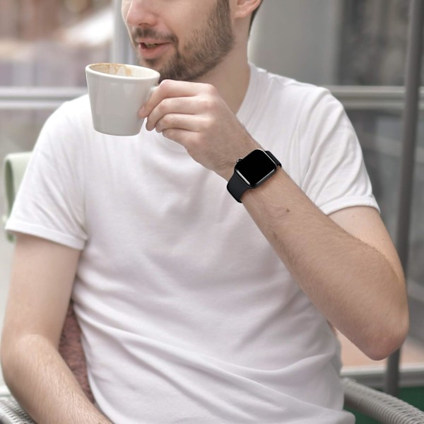 Kompatibel med Apple Watch-armband 38 mm/40 mm/41/42 mm (SM), för Apple Watch Series 10 9 8 7 6 5 4 3 2 1 SE, Svart 38mm/40mm/41/42mm（SM）