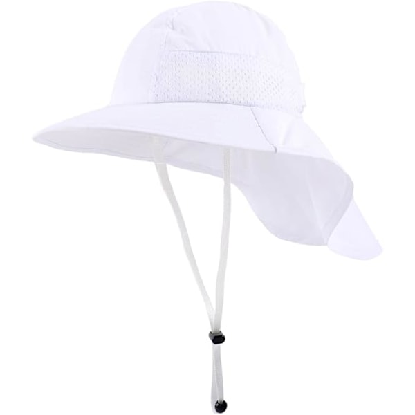 Baby Toddler Solhatt Barn Pojkar Flickor Sommar Bucket Hattar Solskydd Bred Brätte Nackskydd Justerbar Huvuddragsko Pink M