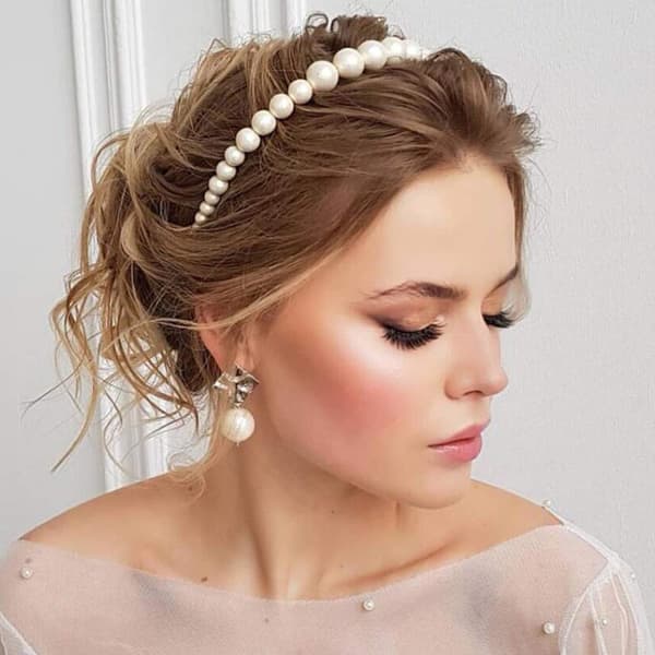 Perlehårbøyler for kvinner, elegante bling-hårbøyler hårnåler hodeplagg barrette hårtilbehør