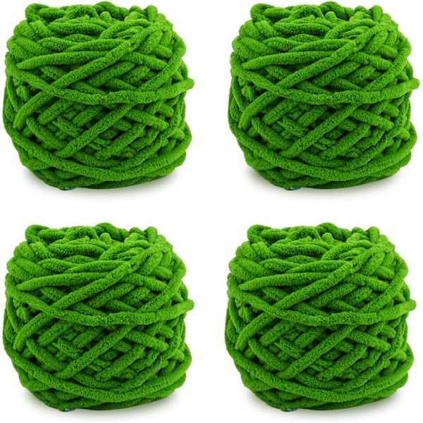 Stickgarn 4xStickgarn för Virkning, Mjuk Chunky Garn för Garnprojekt Yellow green