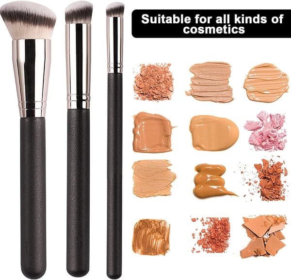 3-delt sæt: Løs pudderbørste, concealerbørste, professionelle makeupbørster, til at blende blush