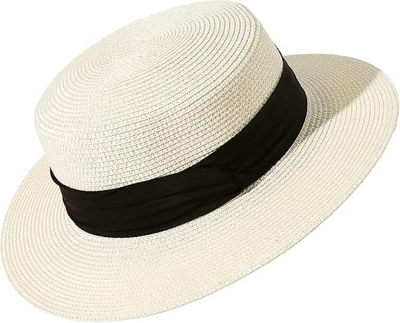 Dame Solhat, Stråhat med Bred Skygge – Sammenfoldelig Strandhat, Ideel til Sommer