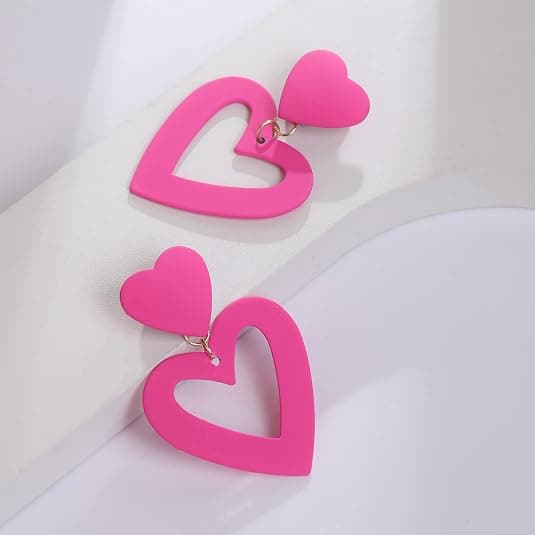 Pop Dobbelt Hjerte Øreringe Dinglende Hjerte Drop Øreringe Til Kvinder Kærlighed Hjerte Dinglende Øreringe Valentinsdag Mors Dag Gave