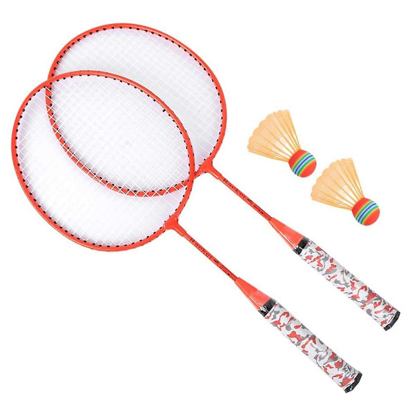 Badmintonracketar för barn, badmintonset med 2 bollar för spelare inomhus och utomhus