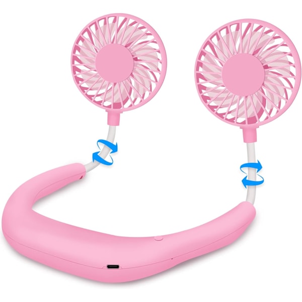Halsventilator Bærbar Håndholdt Håndfri USB Ventilator Mini Sports Hals Hængeventilatorer Skrivebord Små Ventilatorer Kontor Lille Perfekt Pink
