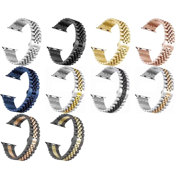 Slank metalrem kompatibel med Apple Watch remme 41 mm 40 mm 38 mm til kvinder, udskiftningsrem i rustfrit stål til Apple Watch, sort 38/40/41mm
