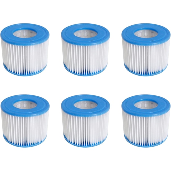 Filterpatron størrelse VI til spabad, til Bestway, Lay-Z-Spa, Coleman SaluSpa 90352E 58323, 6 stk.
