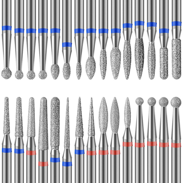 30 st Nailborr-diamant Professionella Nailborr-bitar Ta bort Gel Akryl Nagelband Tungstenkarbid Nailborr-bitar Set 1