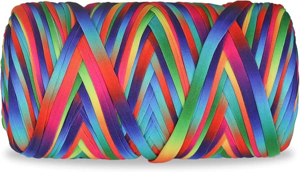 300g t-shirt garn tyg stickgarn för virkade korgar, väskor, heminredning - multicolor