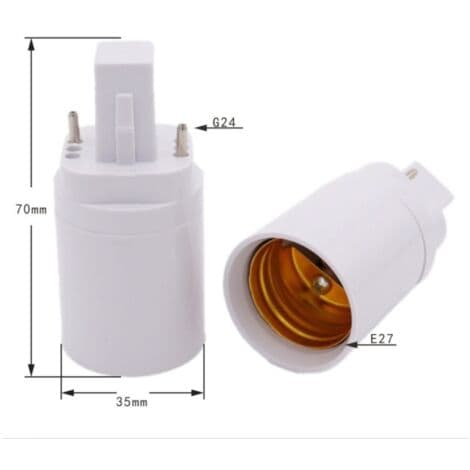 G24 til E27 adapter, Konverterings lampeholder 4-ben
