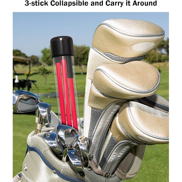 Golf Alignment Sticks - Sammenklappelige Golf Træningsstænger til Sigte, Putting, Fuld Sving Træner, Holdningskorrektion med Klar Rørkasse