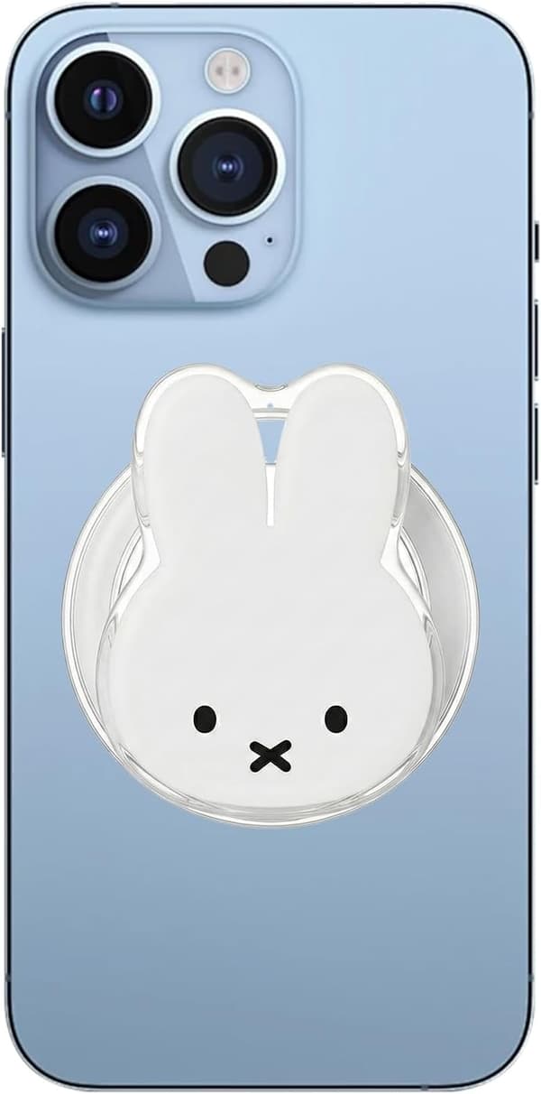 1-pack vikbar magnetisk smartphonehållare, kanindesign, mobiltillbehör, vit