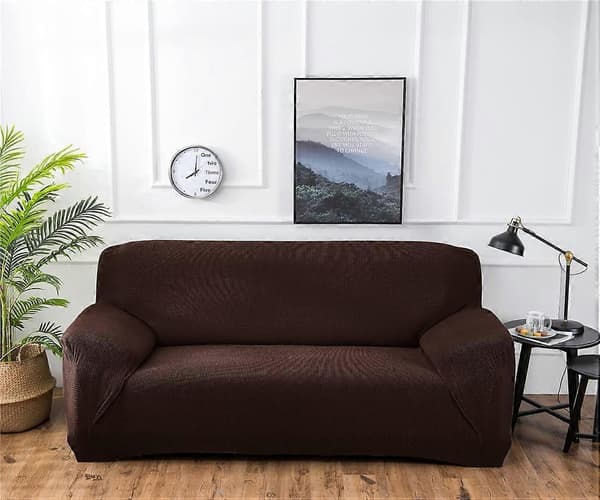 Elastiske sofatrekk, universelt sofatrekk for sofa med armlener (Svart, 1-seter)