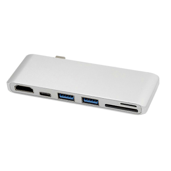 Han USB 3.1 Type-C til Hun Type-C+HDMI+Dual USB 3.0+SD/TF Kortlæser