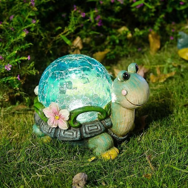 Sköldpadda Solcellslampor Utomhus Staty Gräsmatta Ornament