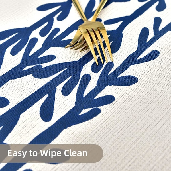 Vaskbar Duk PVC Plast Vanntett Rektangulær Bordbeskytter for Kjøkken Piknik Utendørs Innendørs (Rattan, 140x200 cm)