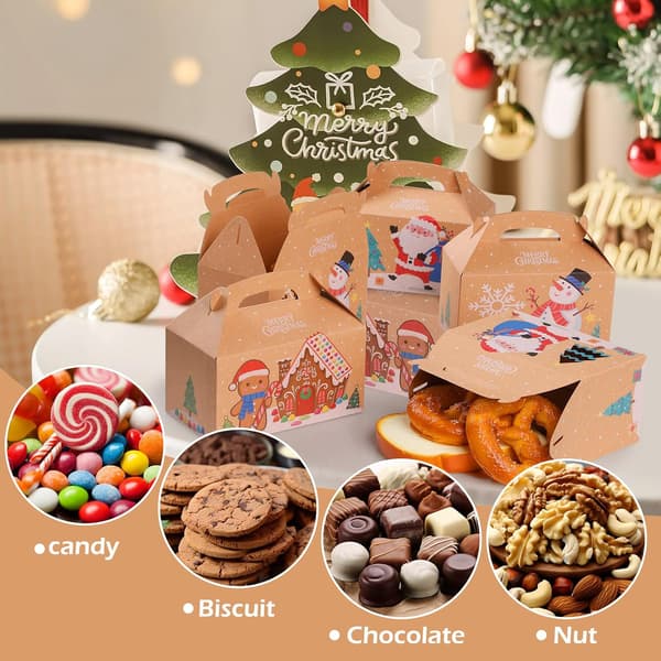 24 stycken julklappsaskar, 15,2 x 9 x 9 cm presentaskar kartong presentask julaskar kalender
