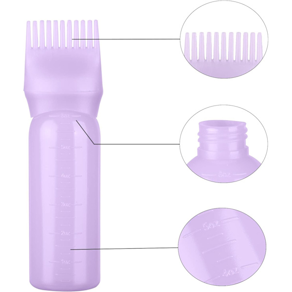 1 Pakkaus Violetti Hiusväriharja Pullo Juurikampa Applikatoripullo Hiusväri Applikatori Päänahan Hoitopullo (Violetti)