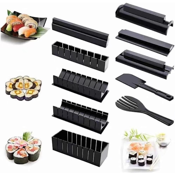 Sushi Making Kit, Deluxe Edition DIY Sushi Set, Sushi Rice Roll Mold Shapes Fork Spatula DIY TOOL