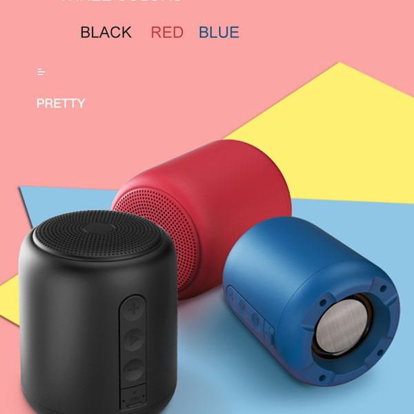 Cylindrisk Bluetooth-högtalare Trådlös Kreativ Utomhus Mini Bärbar Liten Högtalare Subwoofer Hem/Present, Röd
