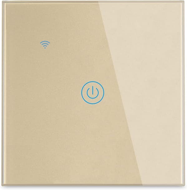 WIFI Smart Ljusströmbrytare, 1-gängs Smart Strömbrytare Stöder Familjedelning Fjärrkontroll Timerfunktion, Neutral Ledning Krävs